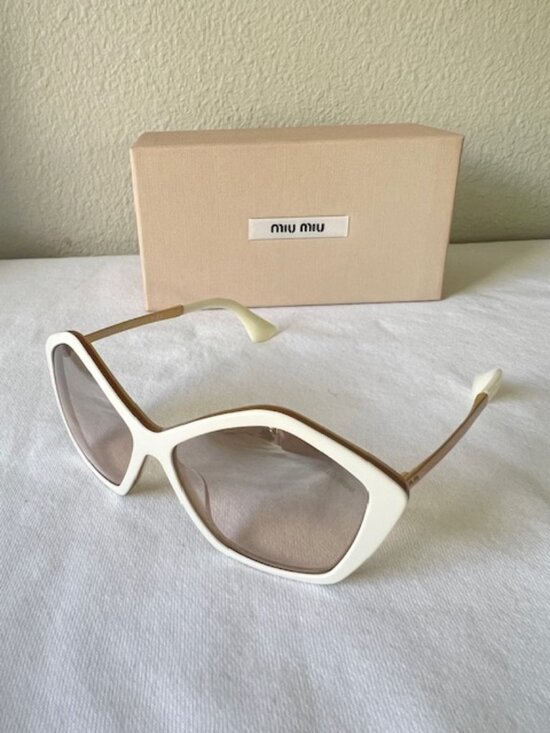 Miu Miu MU11NS KAT-1J1 WOMANS Withe Gold SUNGLASSES main image 8